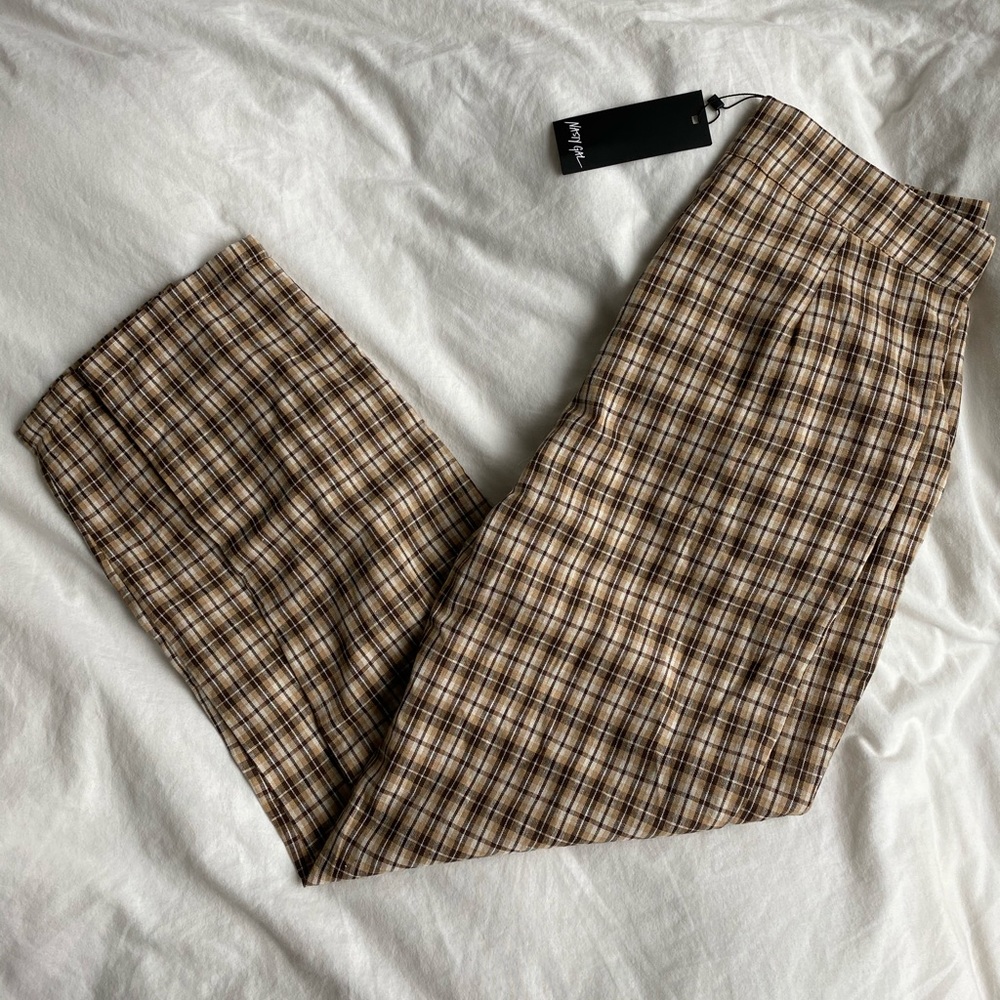 plaid high waisted pants